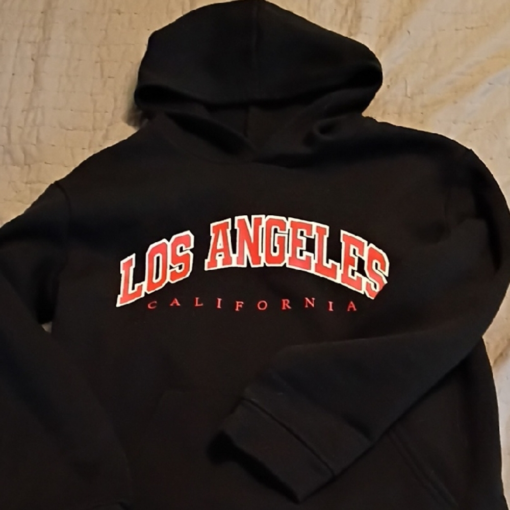 SHEIN Black Los Angeles Hoodie